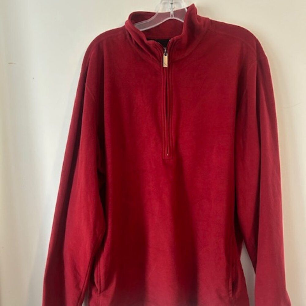 Eddie Bauer Burgundy 1/4 zip pullover crewneck sweater, size XLT